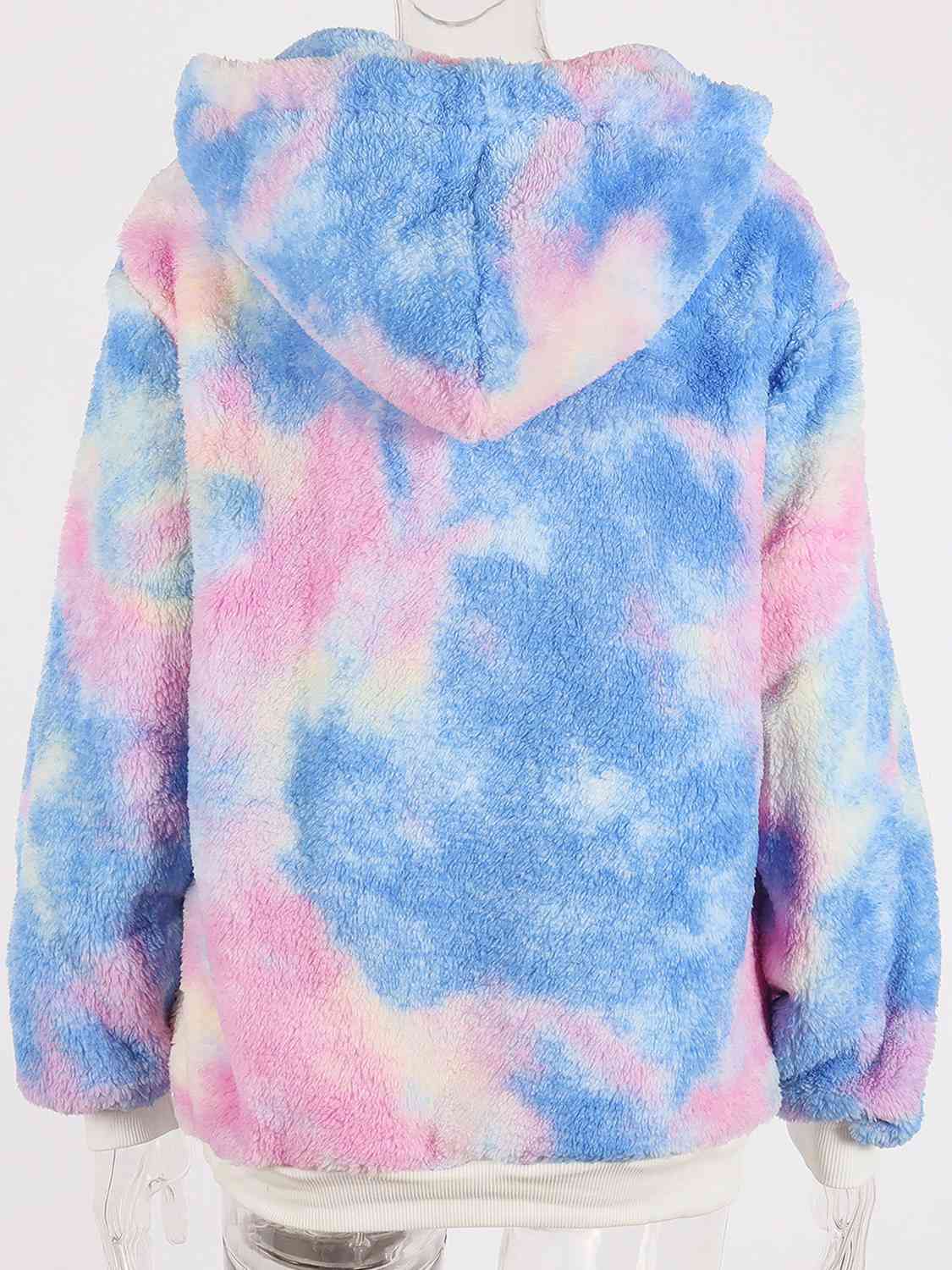 Printed Drawstring Long Sleeve Hoodie BLUE ZONE PLANET