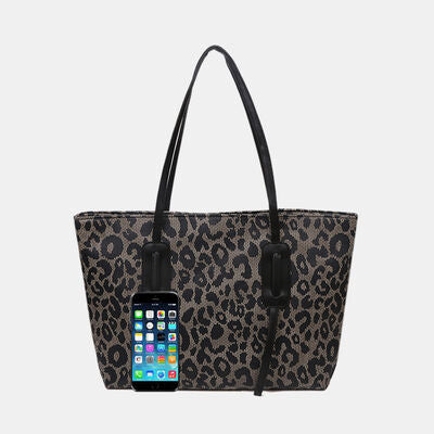 PU Leather Leopard Tote Bag Trendsi