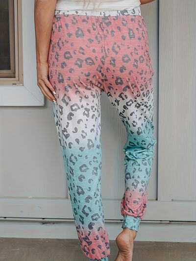 Blue Zone Planet |  Drawstring Leopard Pants with Pockets BLUE ZONE PLANET