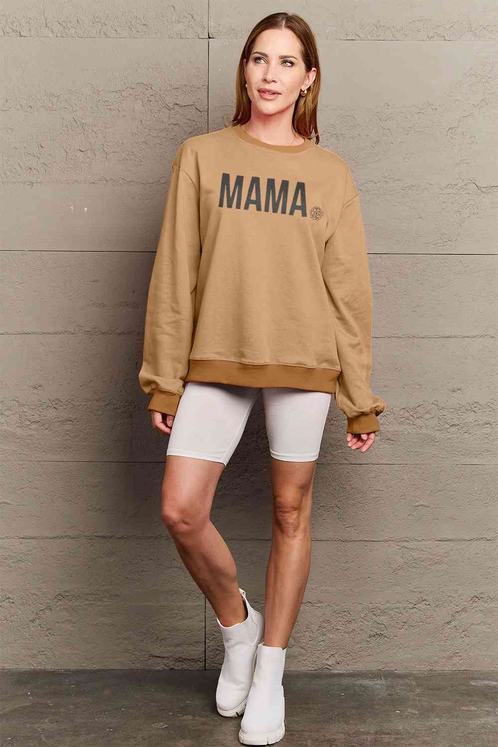 Simply Love Full Size MAMA Graphic Long Sleeve Sweatshirt BLUE ZONE PLANET