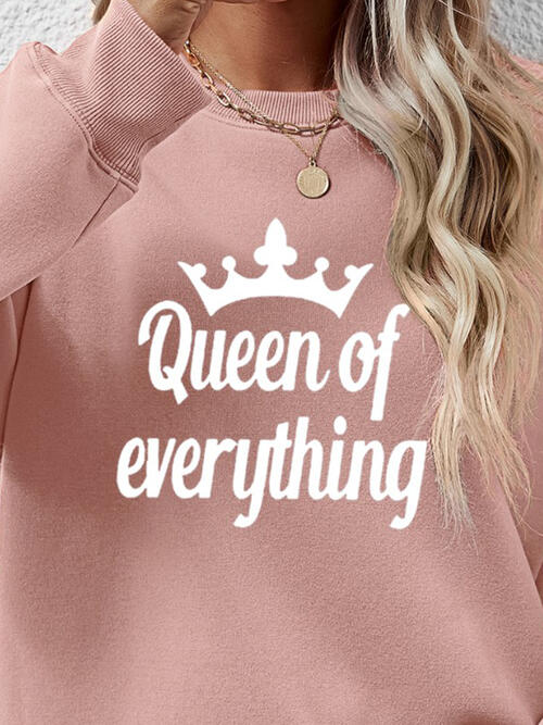 QUEEN OF EVERYTHING Round Neck Sweatshirt BLUE ZONE PLANET