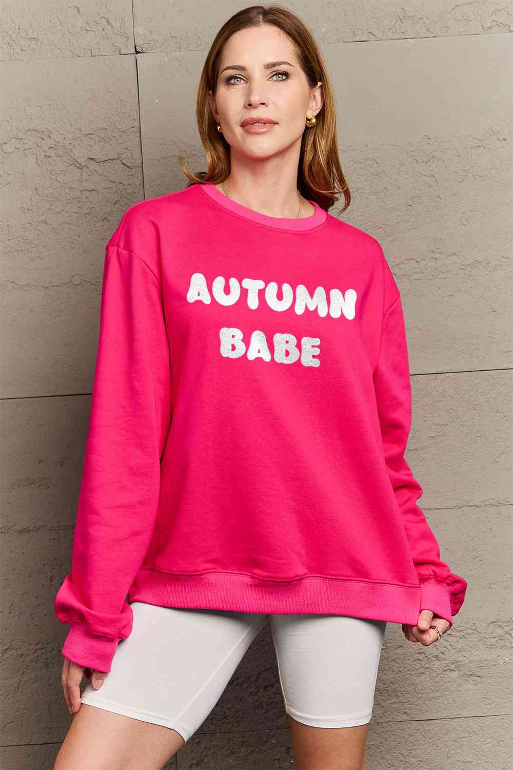 Simply Love Full Size AUTUMN BABE Graphic Sweatshirt BLUE ZONE PLANET