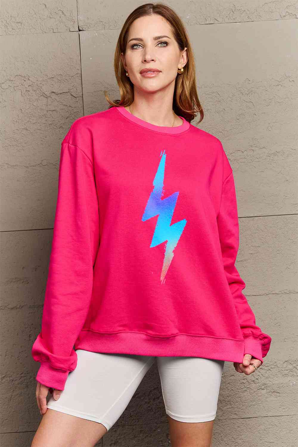 Simply Love Full Size Graphic Round Neck Sweatshirt BLUE ZONE PLANET