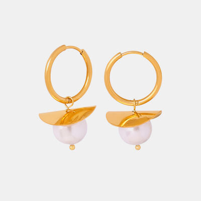 18K Gold-Plated Bead Dangle Earrings-EARRINGS-[Adult]-[Female]-Gold-One Size-2022 Online Blue Zone Planet