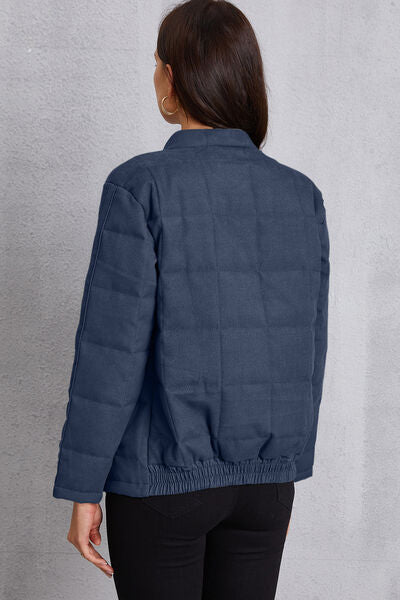 Zip Up Mock Neck Pocketed Jacket-TOPS / DRESSES-[Adult]-[Female]-2022 Online Blue Zone Planet