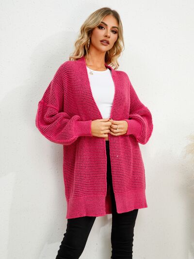 Open Front Dropped Shoulder Cardigan Trendsi