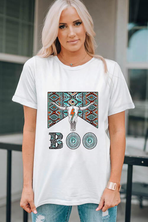 BOO Bull Graphic Short Sleeve T-Shirt BLUE ZONE PLANET