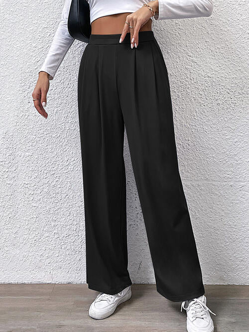 High Waist Straight Pants BLUE ZONE PLANET