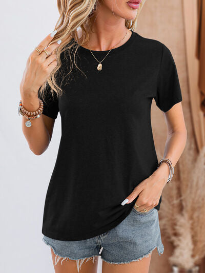 Round Neck Short Sleeve T-Shirt Trendsi