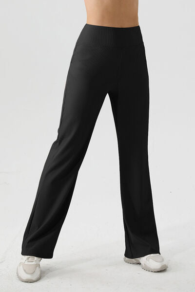 High Waist Straight Active Pants Trendsi