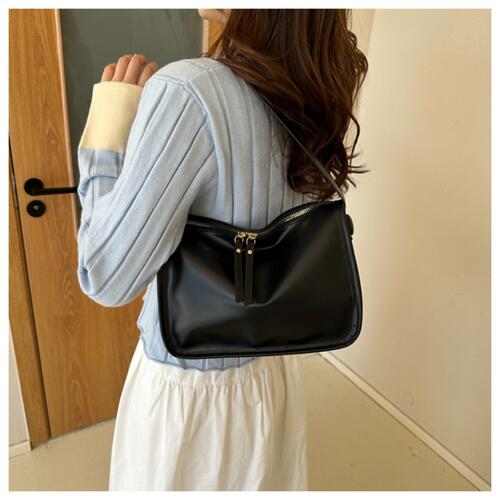 PU Leather Shoulder Bag BLUE ZONE PLANET