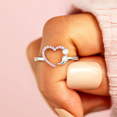 Heart Shape 925 Sterling Silver Ring-RINGS-[Adult]-[Female]-2022 Online Blue Zone Planet
