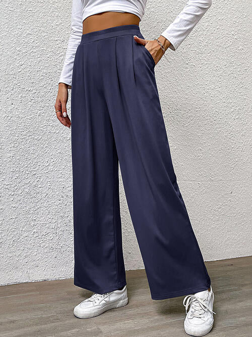 High Waist Straight Pants BLUE ZONE PLANET