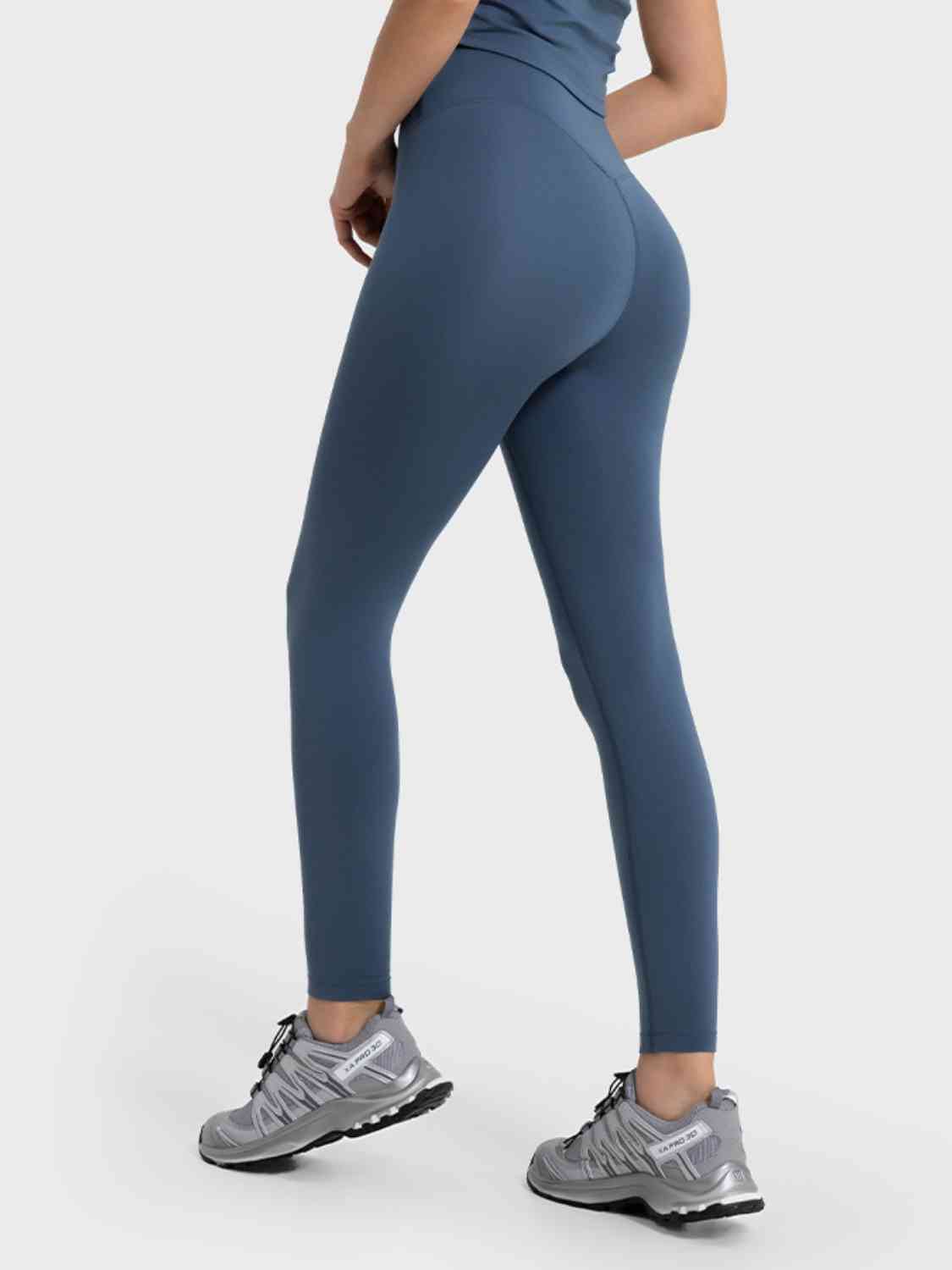 Wide Waistband Sports Leggings BLUE ZONE PLANET