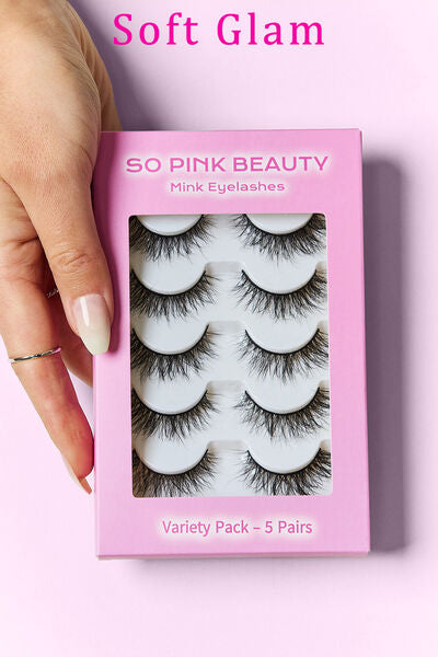 SO PINK BEAUTY Mink Eyelashes 5 Pairs Trendsi