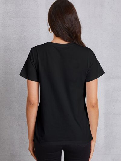 Round Neck Short Sleeve T-Shirt Trendsi