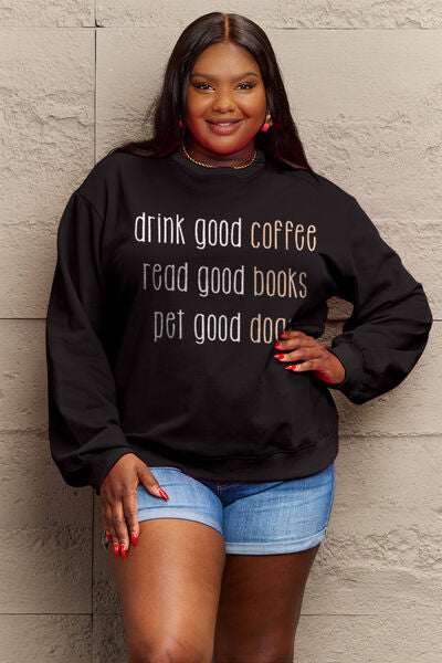 Simply Love Full Size Letter Graphic Round Neck Sweatshirt-TOPS / DRESSES-[Adult]-[Female]-2022 Online Blue Zone Planet