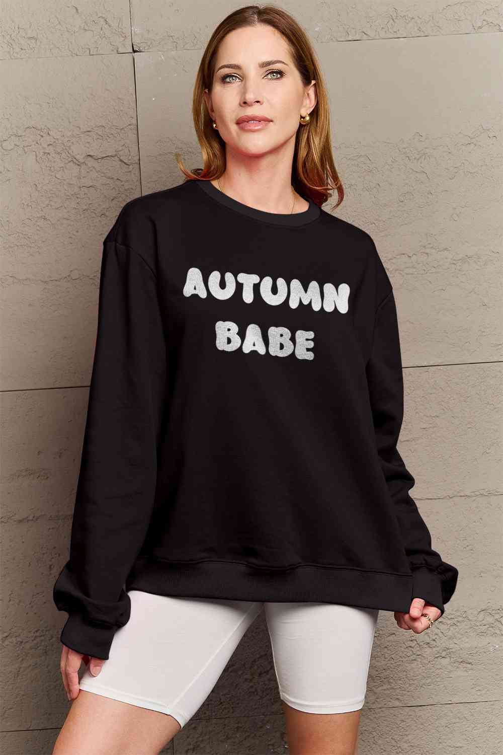 Simply Love Full Size AUTUMN BABE Graphic Sweatshirt BLUE ZONE PLANET