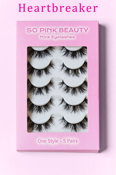 SO PINK BEAUTY Mink Eyelashes 5 Pairs Trendsi