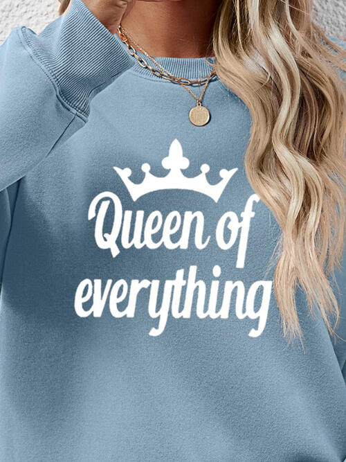 QUEEN OF EVERYTHING Round Neck Sweatshirt BLUE ZONE PLANET