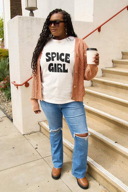 Simply Love Full Size SPICE GIRL Short Sleeve T-Shirt BLUE ZONE PLANET