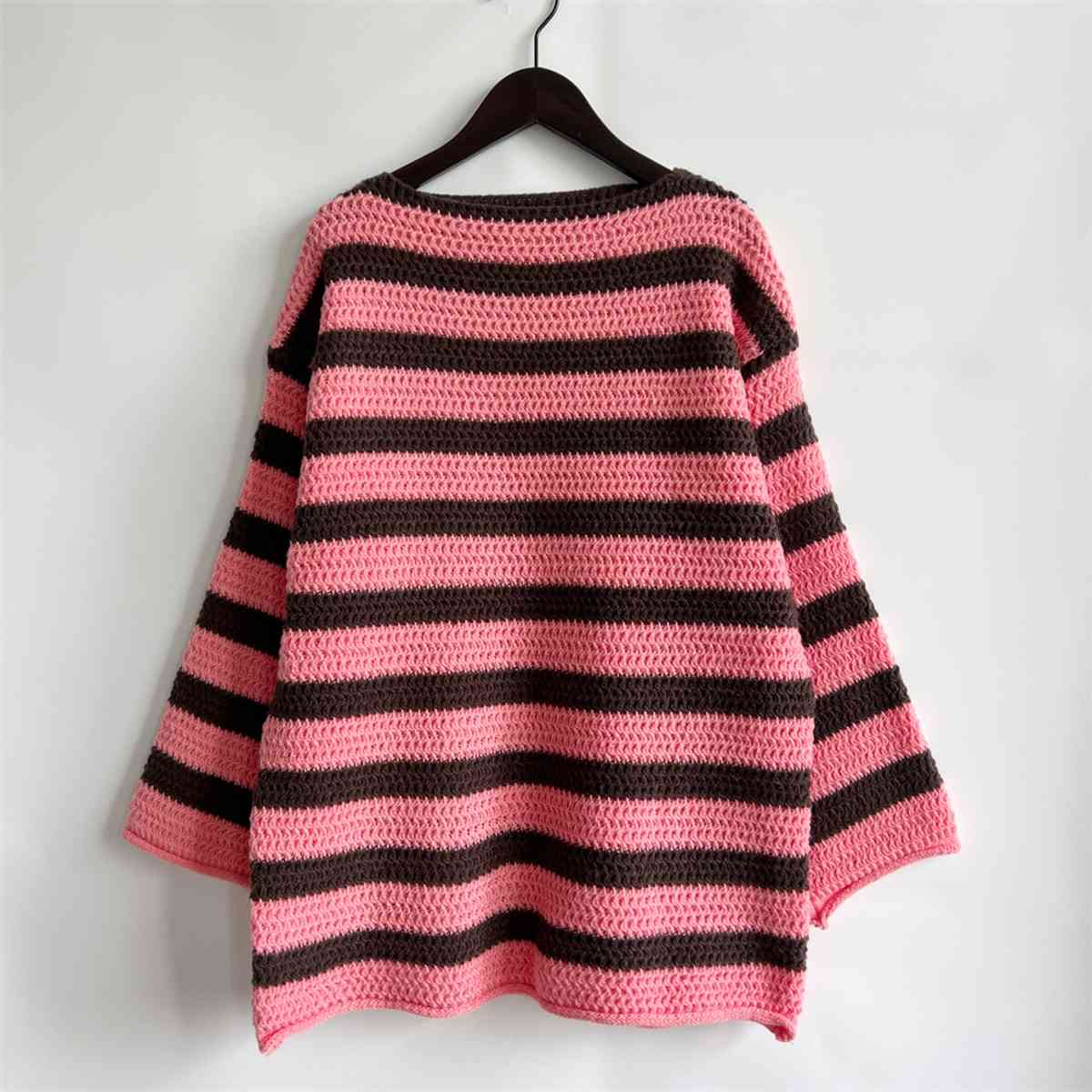 Striped Round Neck Long Sleeve Sweater BLUE ZONE PLANET