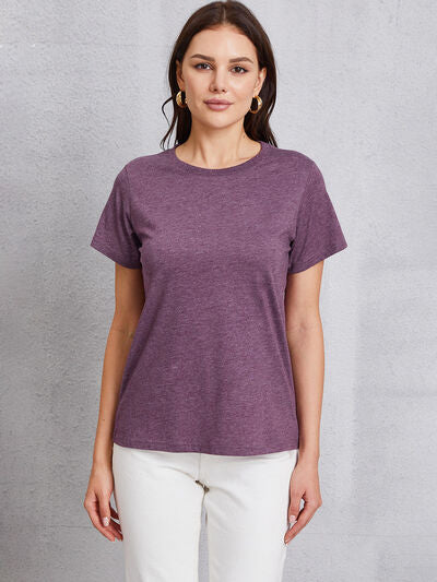 Round Neck Short Sleeve T-Shirt Trendsi