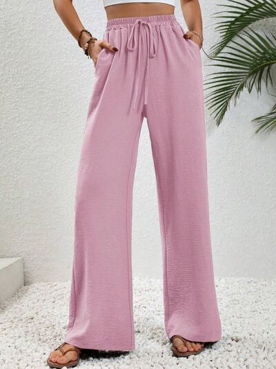 Wide Leg Drawstring Pants Trendsi