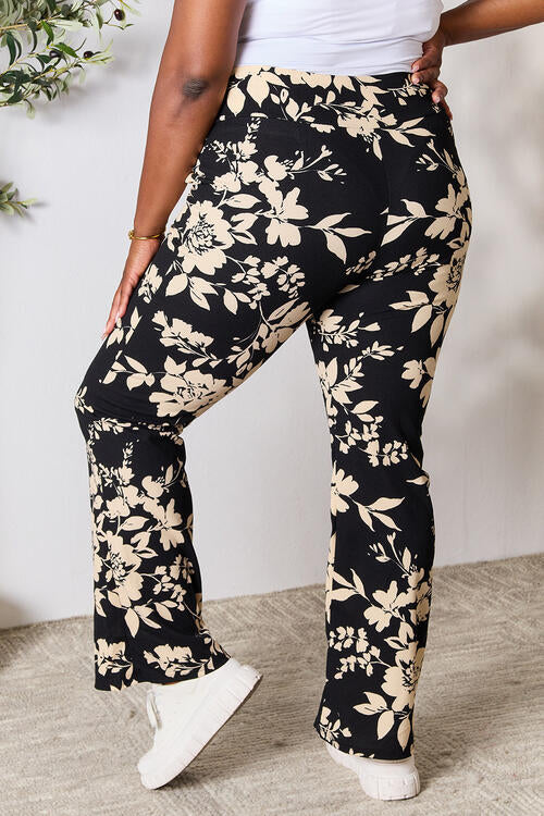 Heimish Full Size High Waist Floral Flare Pants BLUE ZONE PLANET