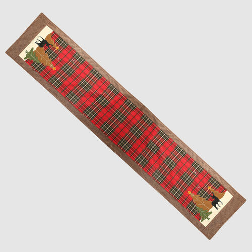 Plaid Christmas Element Table Runner BLUE ZONE PLANET