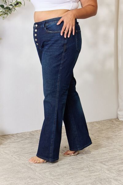 Judy Blue Full Size Button-Fly Straight Jeans BLUE ZONE PLANET