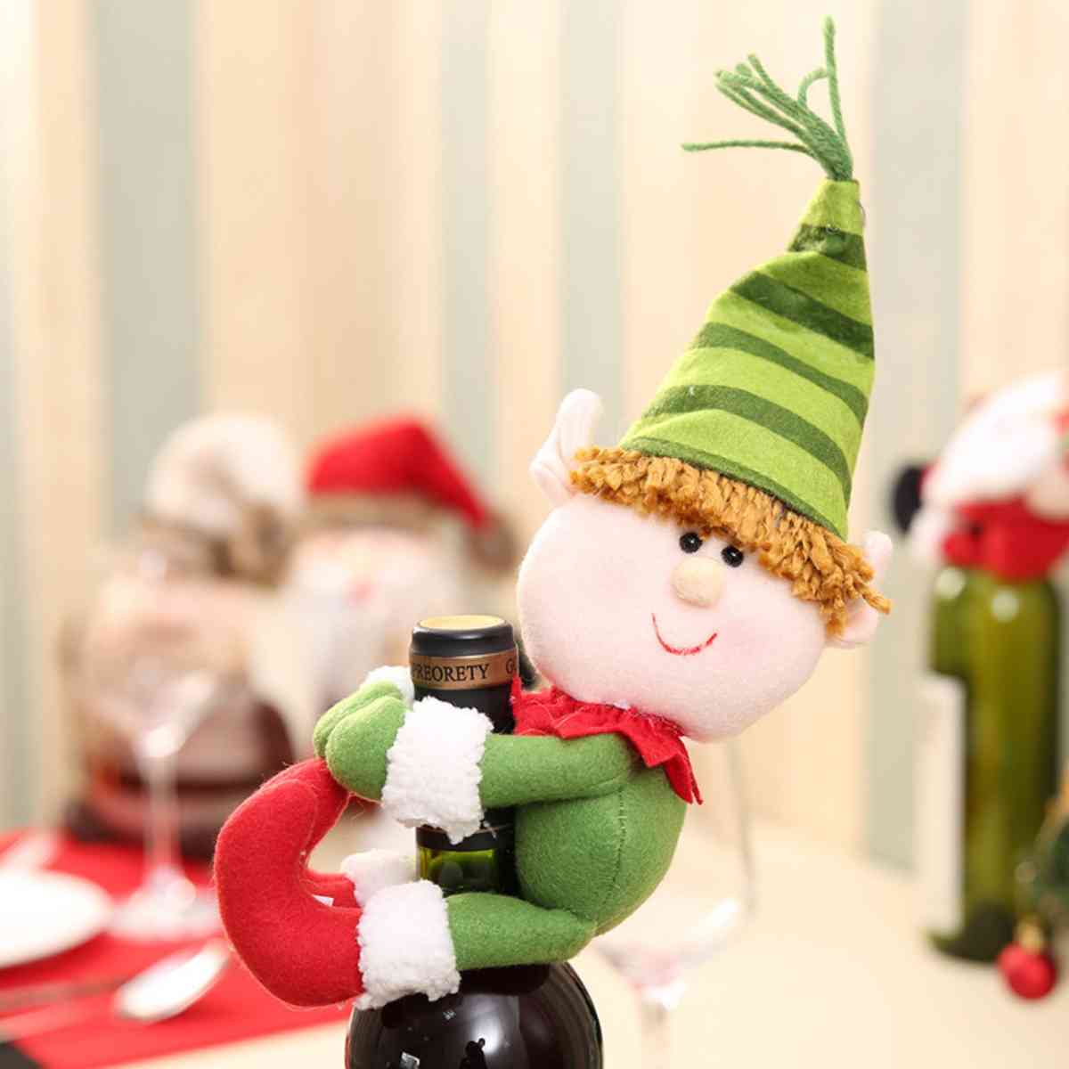 Christmas Doll Wine Bottle Decoration BLUE ZONE PLANET