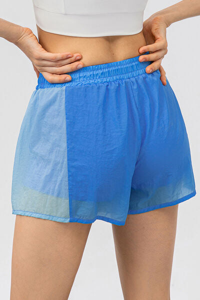 Blue Zone Planet |  Color Block Drawstring Active Shorts BLUE ZONE PLANET