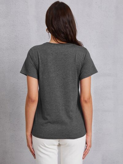 Round Neck Short Sleeve T-Shirt Trendsi