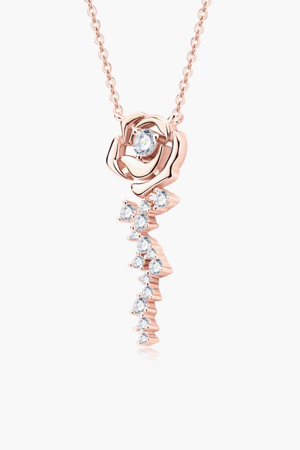 925 Sterling Silver 18K Rose Gold-Plated Pendant Necklace BLUE ZONE PLANET