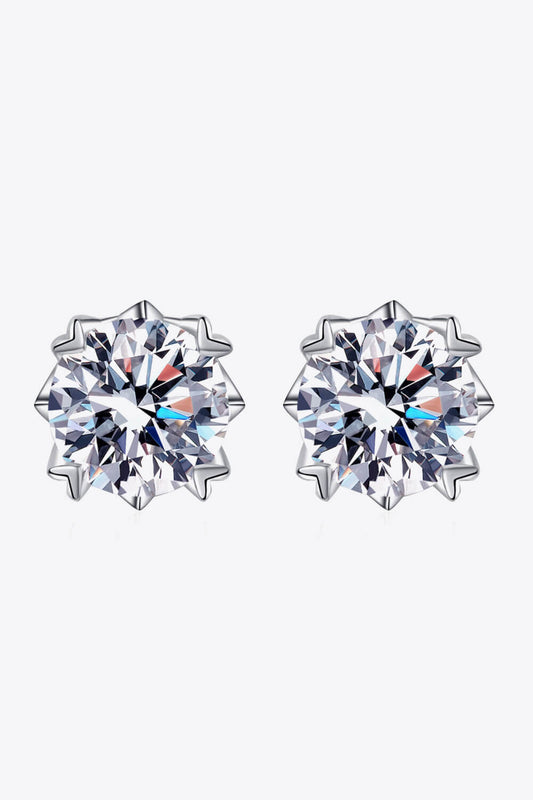 925 Sterling Silver 4 Carat Moissanite Stud Earrings BLUE ZONE PLANET