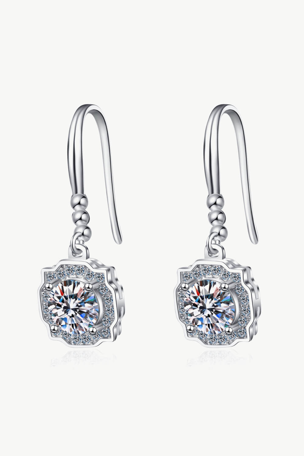 925 Sterling Silver Moissanite Hook Earrings BLUE ZONE PLANET