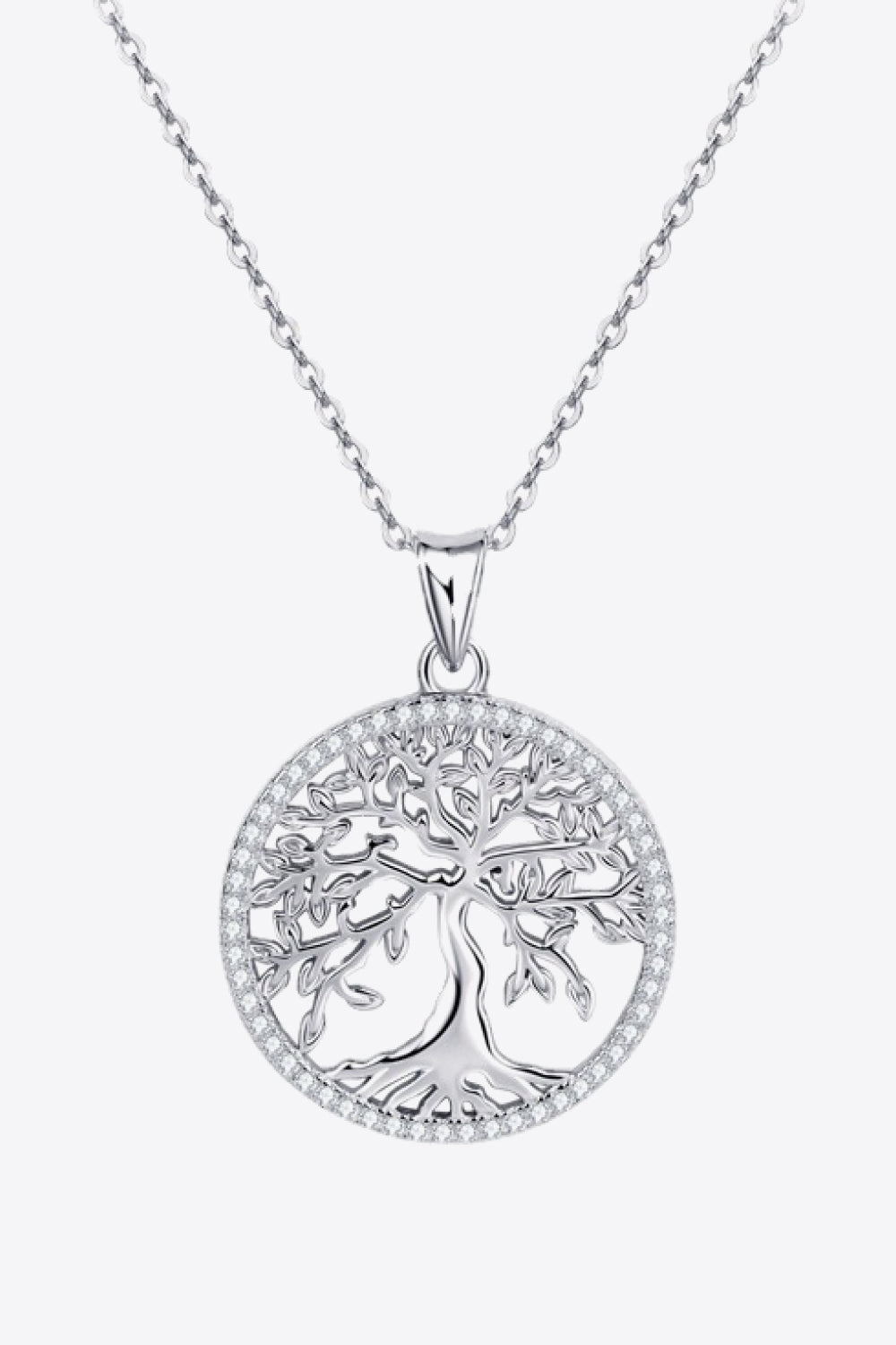 925 Sterling Silver Moissanite Tree Pendant Necklace BLUE ZONE PLANET