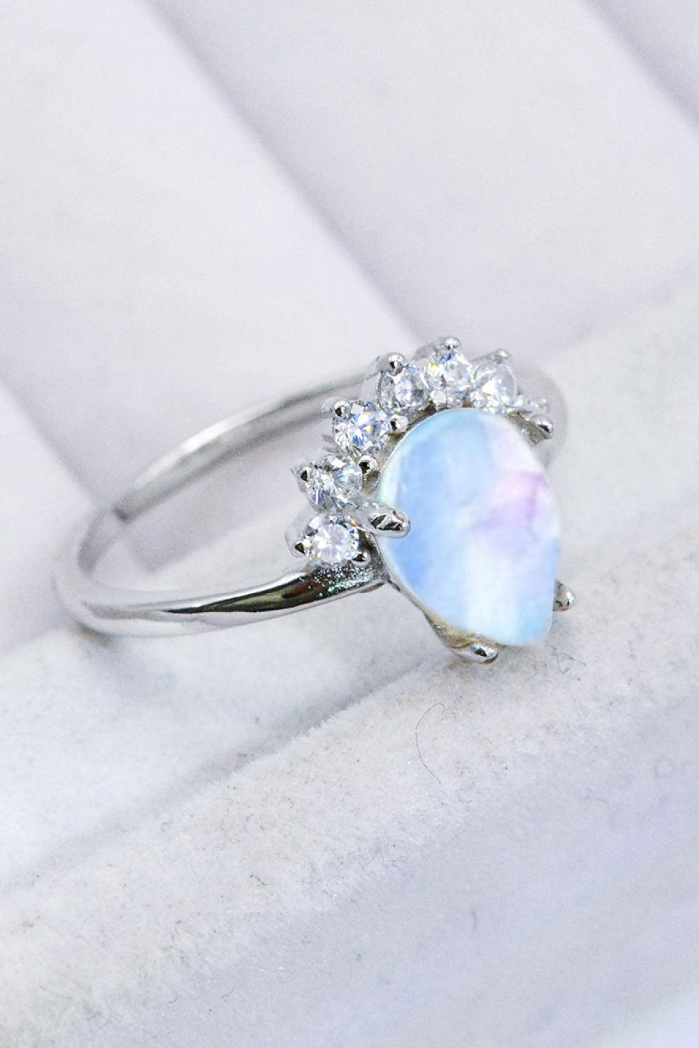 925 Sterling Silver Moonstone Ring BLUE ZONE PLANET