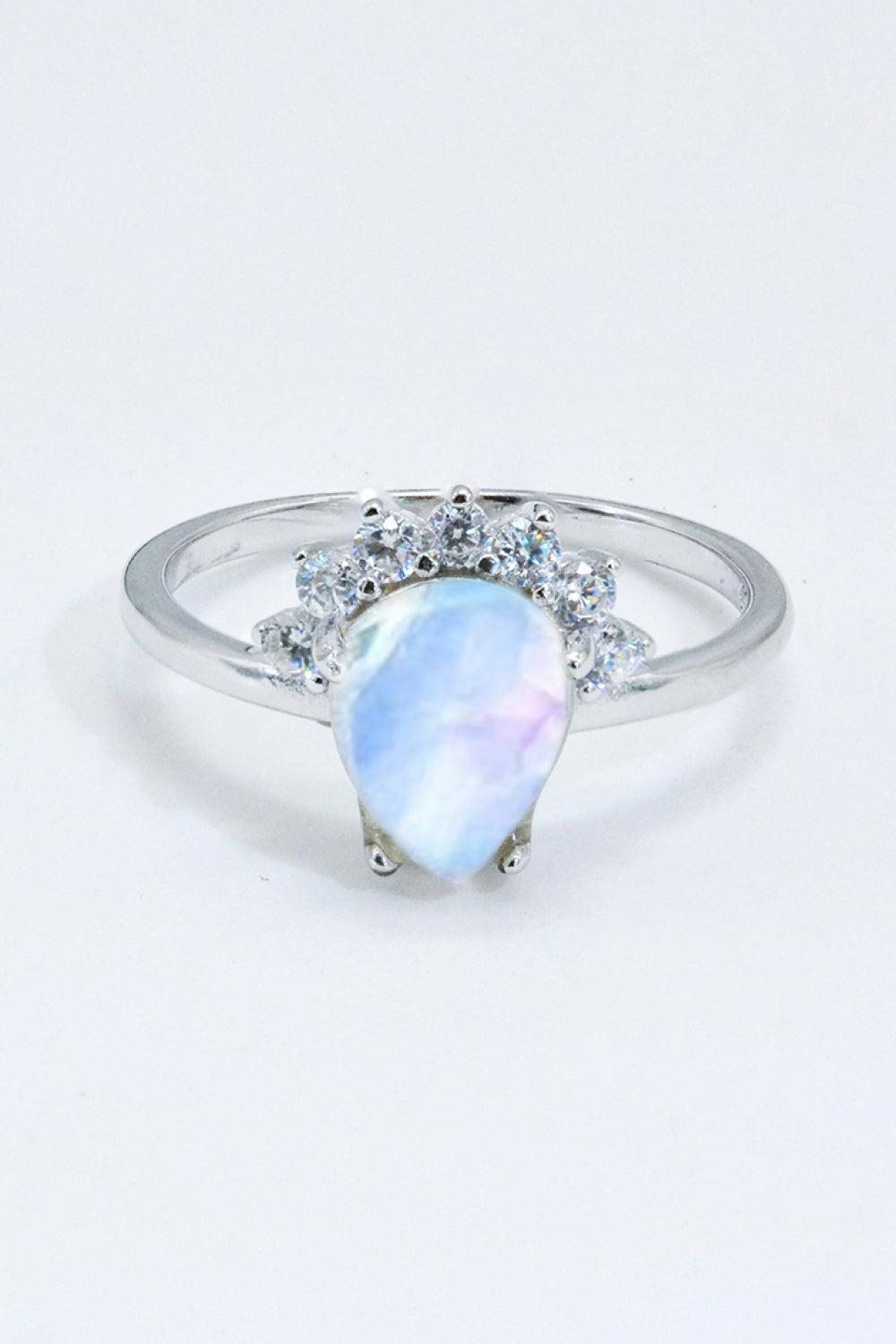 925 Sterling Silver Moonstone Ring BLUE ZONE PLANET