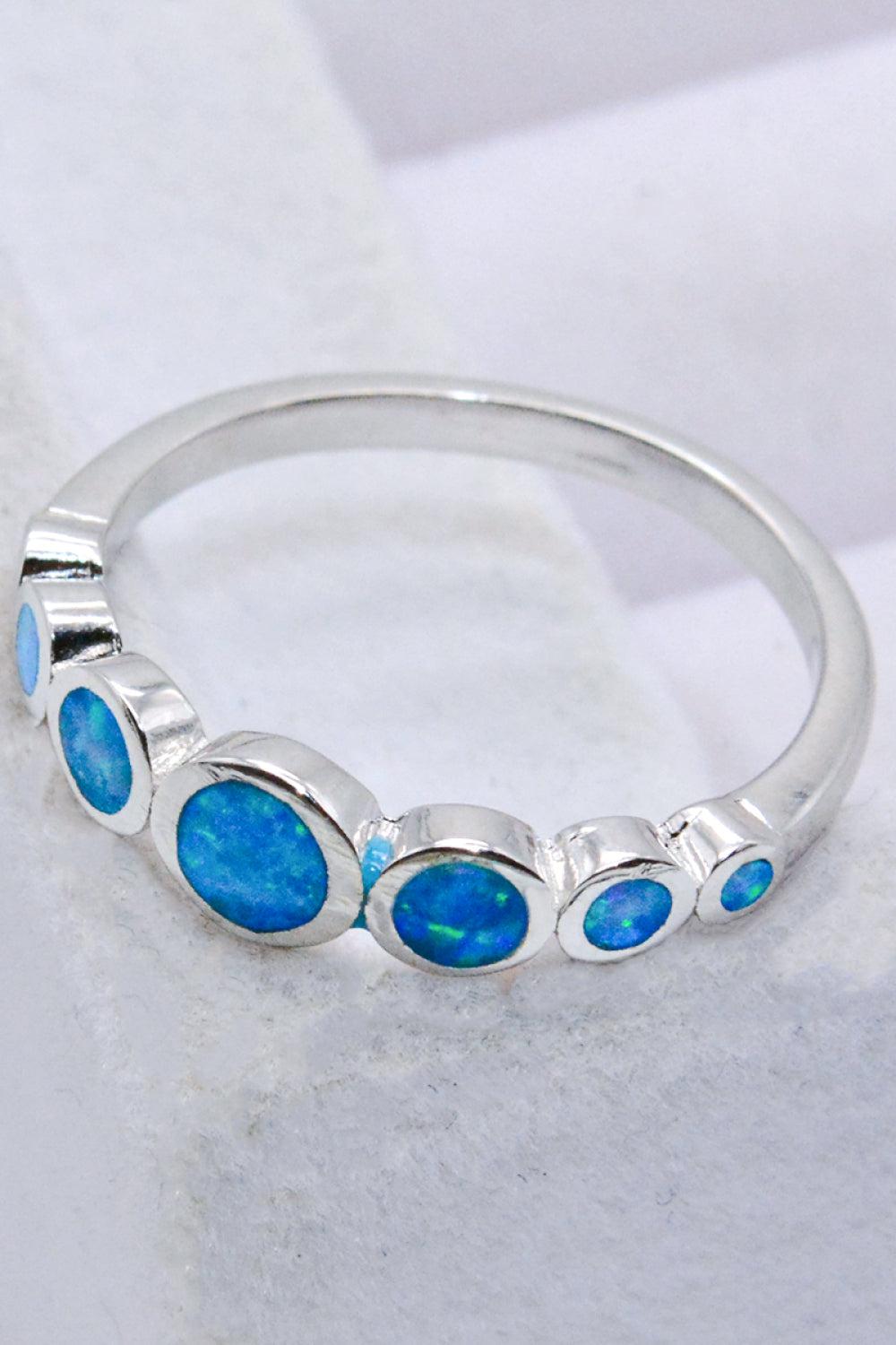 925 Sterling Silver Multi-Opal Ring BLUE ZONE PLANET