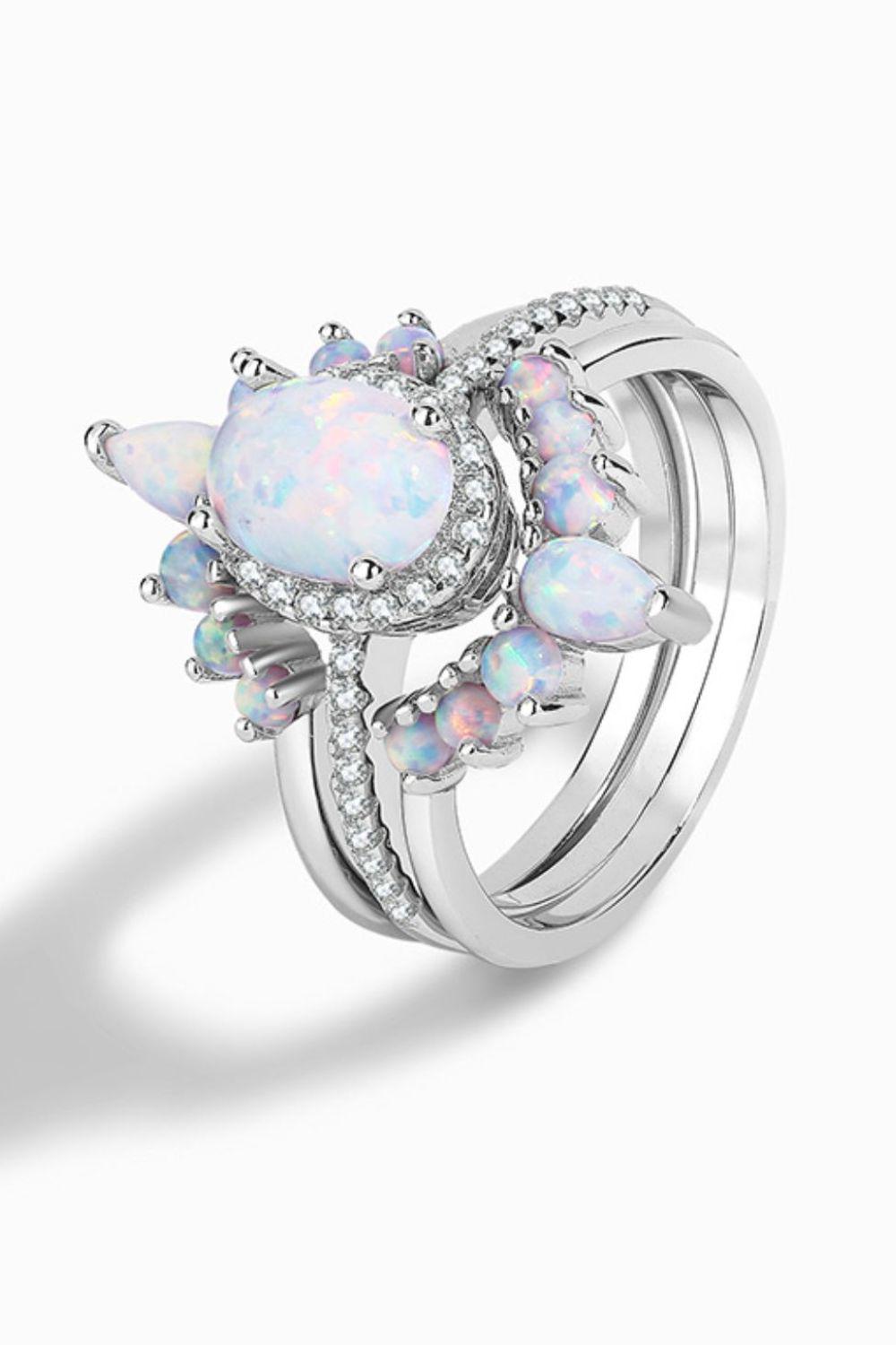 925 Sterling Silver Opal Ring BLUE ZONE PLANET