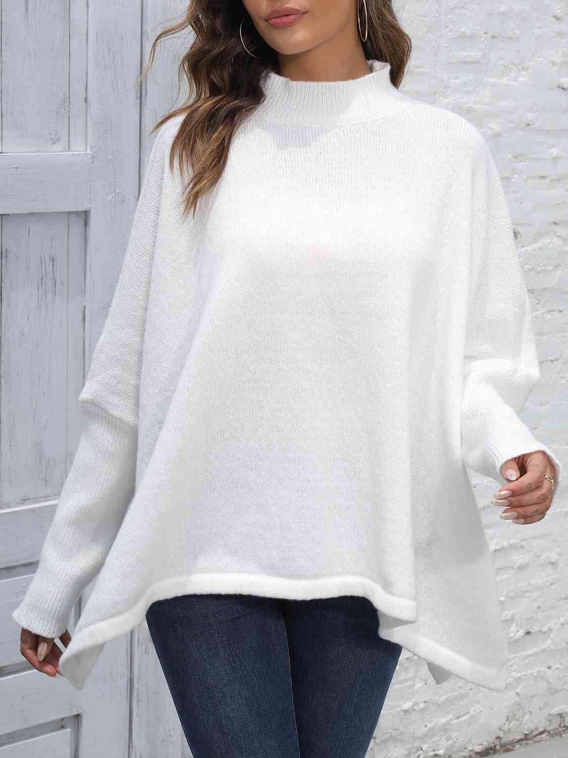 Loose Hem Plain Sweater BLUE ZONE PLANET