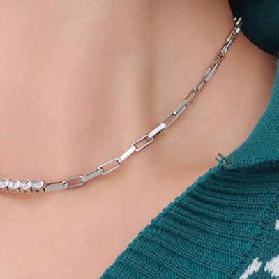 Zirzon Titanium Steel Necklace Trendsi