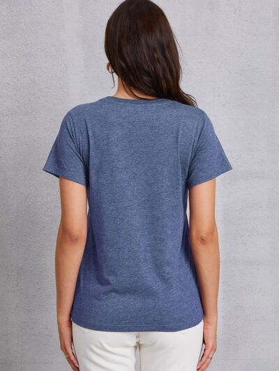 Round Neck Short Sleeve T-Shirt Trendsi