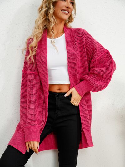 Open Front Dropped Shoulder Cardigan Trendsi