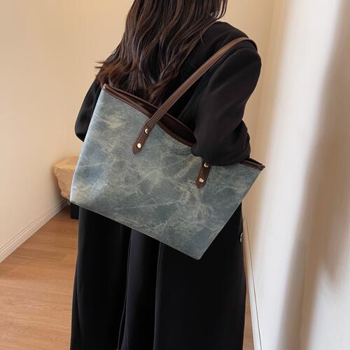 PU Leather Tote Bag BLUE ZONE PLANET