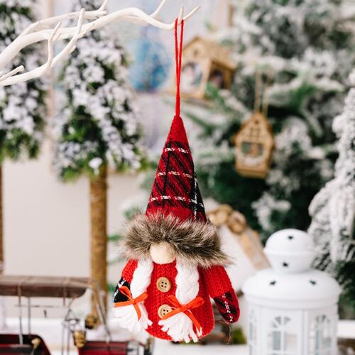 2-Piece Christmas Plaid Faceless Doll Hanging Widgets BLUE ZONE PLANET