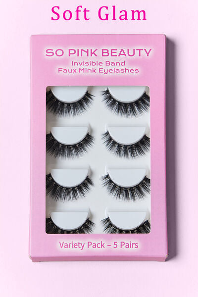 SO PINK BEAUTY Mink Eyelashes 5 Pairs Trendsi