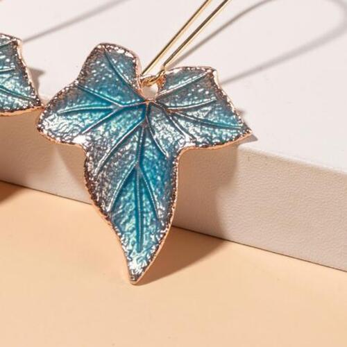 Alloy Leaf Drop Earrings BLUE ZONE PLANET